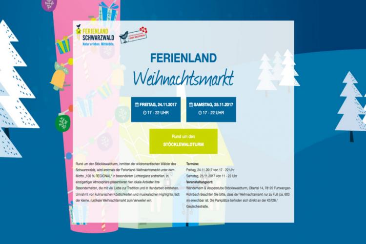 Denkinger PR - Regional-kulinarischer Weihnachtsmarkt im Ferienland Schwarzwald