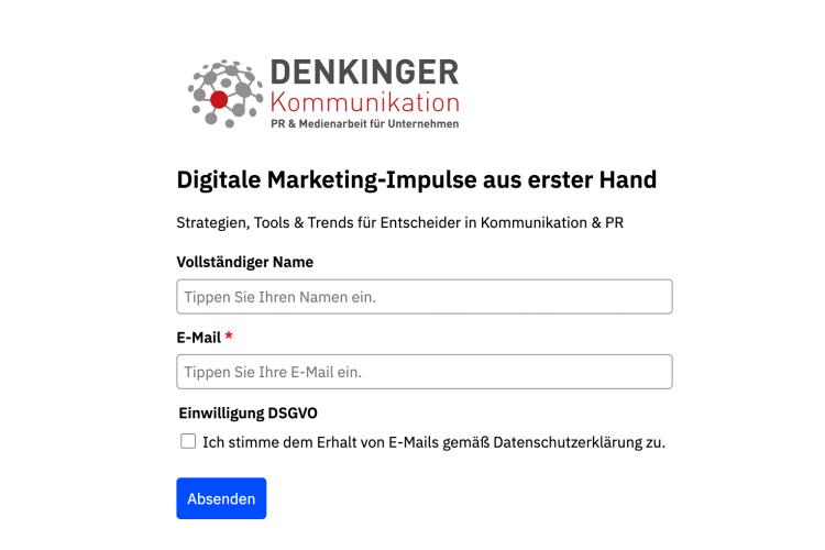 Neu: Unser Newsletter zu Digitalem Marketing & PR