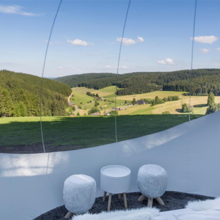 Denkinger PR - Ferienland Schwarzwald verlost Schlaferlebnis im Bubble Tent 