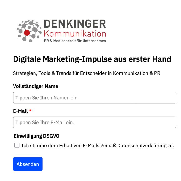 Neu: Unser Newsletter zu Digitalem Marketing & PR